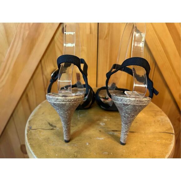 Fioni Nights Womens Mary Jane Stilettos Open Toes Fabric Uppers Size 9 - Picture 4 of 8